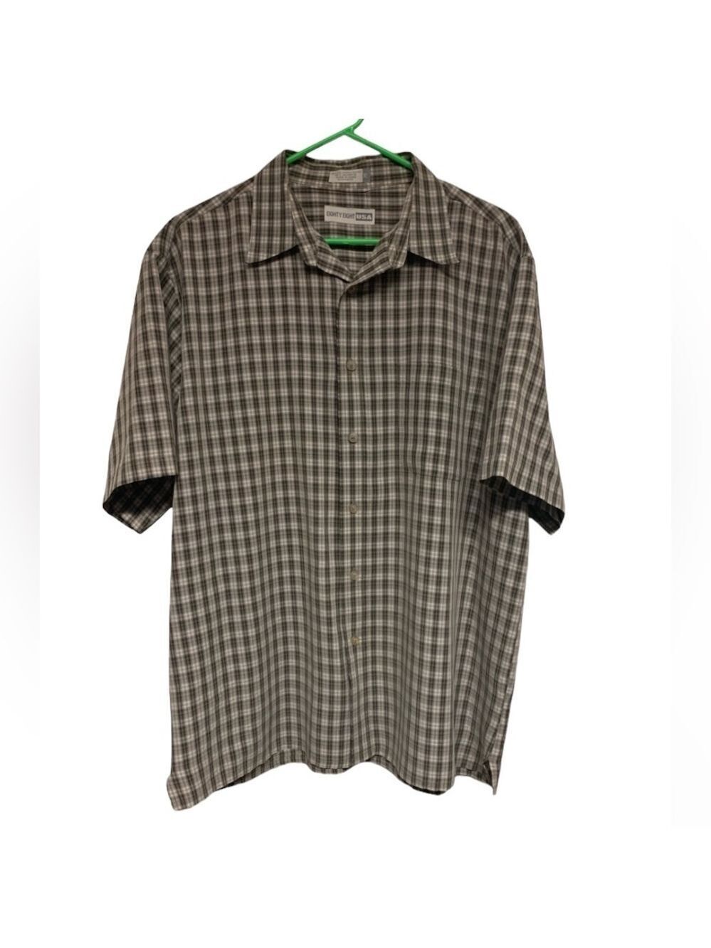 Eighty Eight USA mens casual plaid button down short sleeve shirt size XL EUC